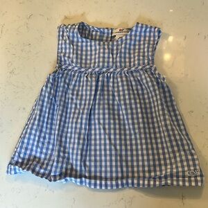Darling blue and white checked vineyard vines top